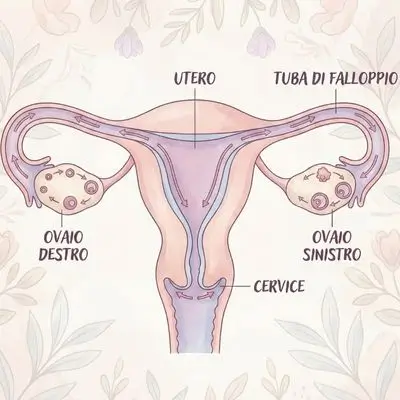Grafica medica utero e ovaie